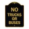 Signmission Designer Series Sign-No Trucks or Buses, Black & Gold Aluminum Sign, 18" x 24", BG-1824-23557 A-DES-BG-1824-23557 - alternate 1